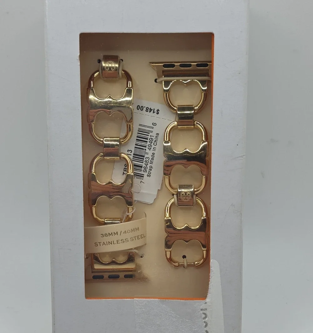 Tory Burch Gold Stainless Steel Strap Band for Apple Watch 38/40mm TBW4001